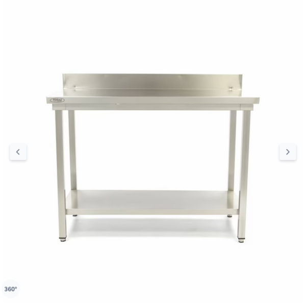  Τραπέζι από ανοξείδωτο χάλυβα με πλάτη - 140 x 70cm - Ρυθμιζόμενο ύψος